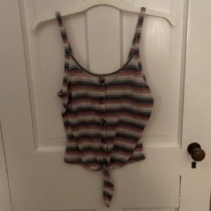 Abercrombie tank w buttons and tie in front